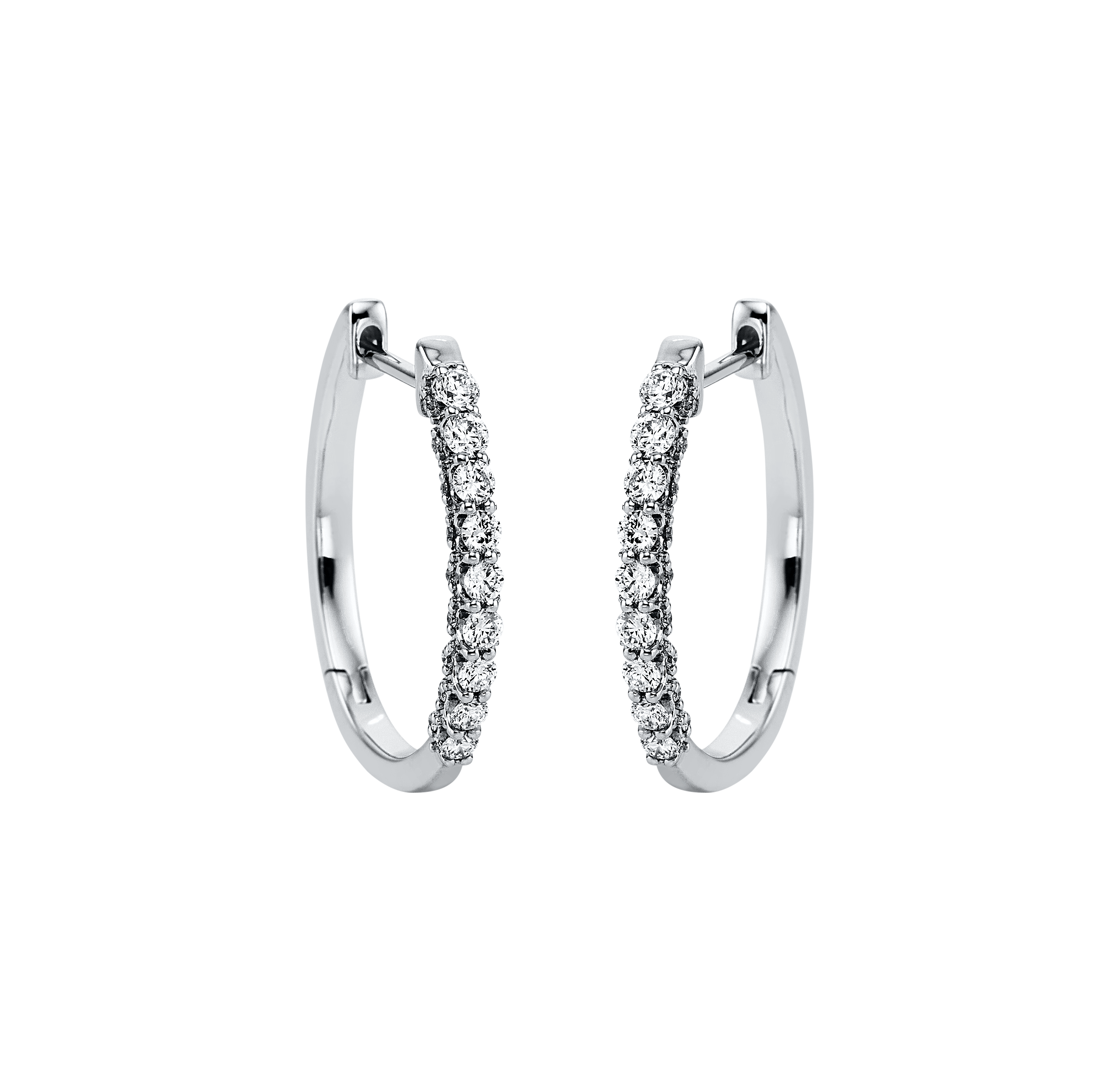 Brogle Classic diamond hoop earrings Brogle Classic diamond hoop earrings