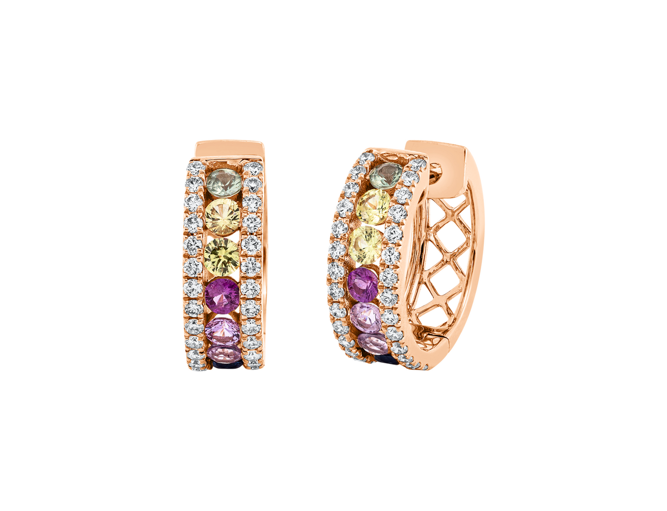 Brogle Classic sapphire hoop earrings Rainbow