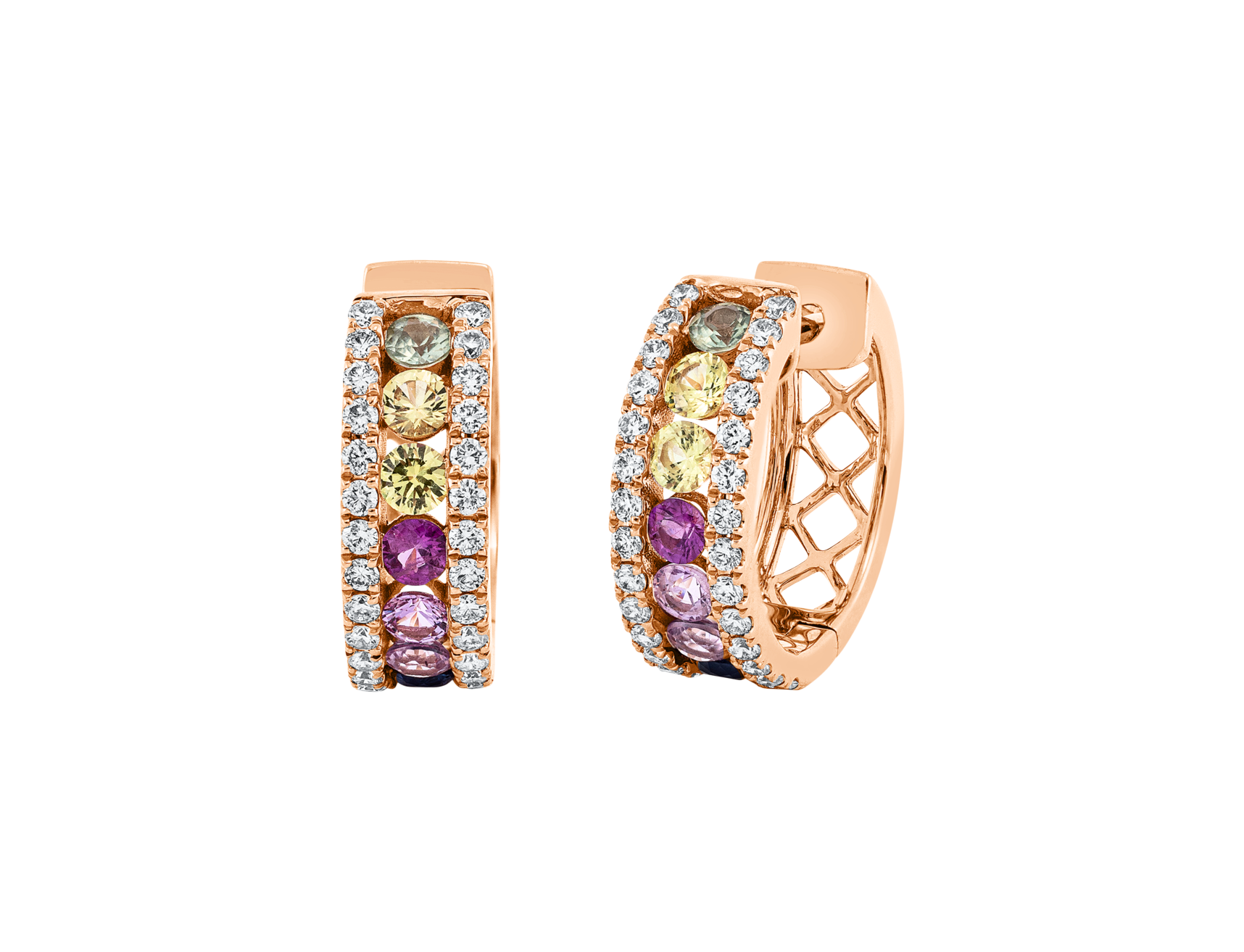 Brogle Classic sapphire hoop earrings Rainbow Brogle Classic sapphire hoop earrings Rainbow