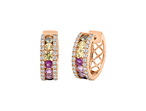 Brogle Classic sapphire hoop earrings Rainbow Brogle Classic sapphire hoop earrings Rainbow