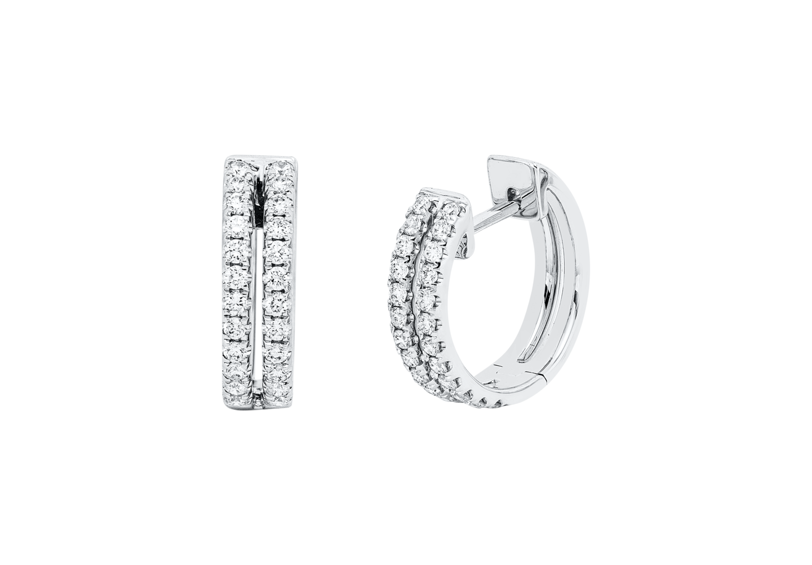 Brogle Classic diamond hoop earrings