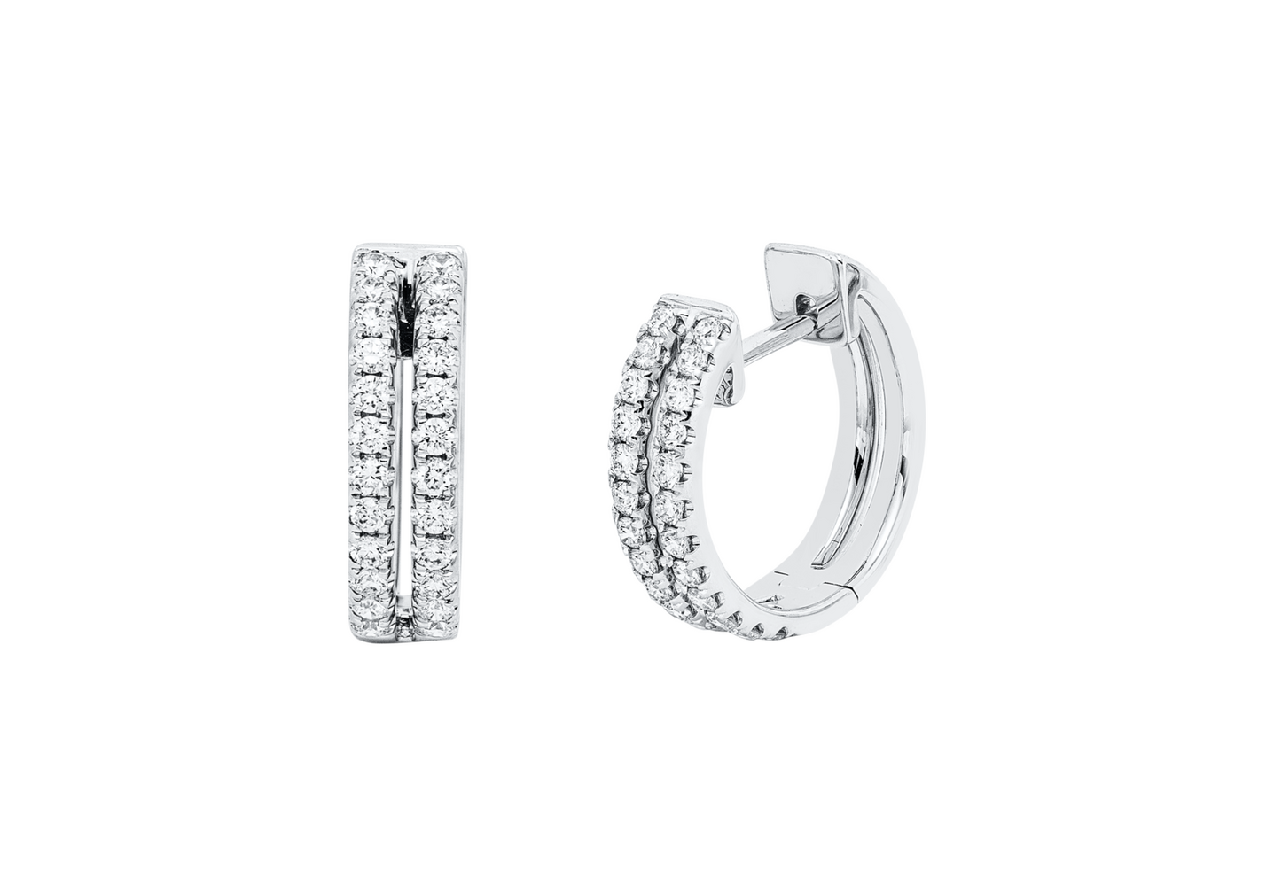 Brogle Classic diamond hoop earrings