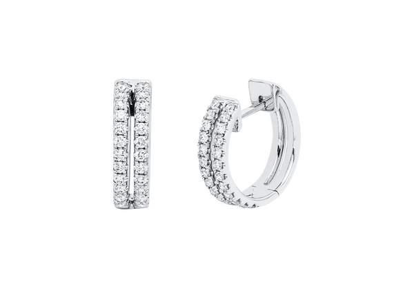 Brogle Classic diamond hoop earrings
