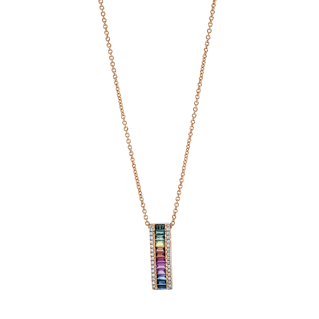 Brogle Classic necklace with sapphire pendant Rainbow Brogle Classic necklace with sapphire pendant Rainbow