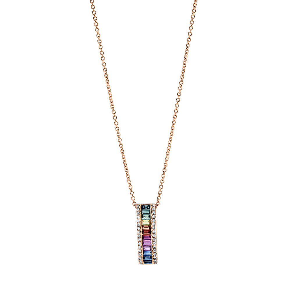 Brogle Classic necklace with sapphire pendant Rainbow Brogle Classic necklace with sapphire pendant Rainbow