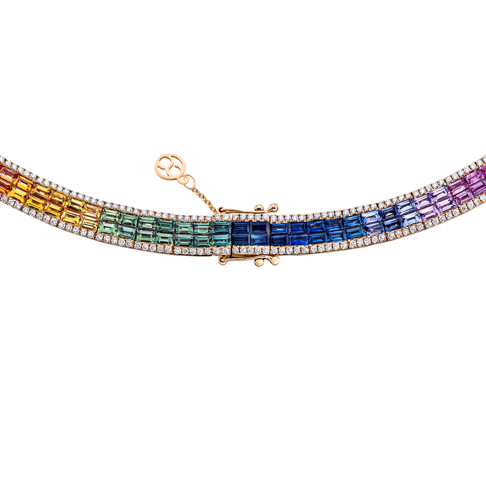 Brogle Selection Bicolor Sapphire Necklace Rainbow Brogle Selection Bicolor Sapphire Necklace Rainbow